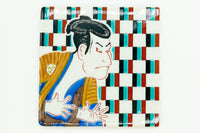 Ōtani Oniji III coaster, kutani ware, EdoMatcha