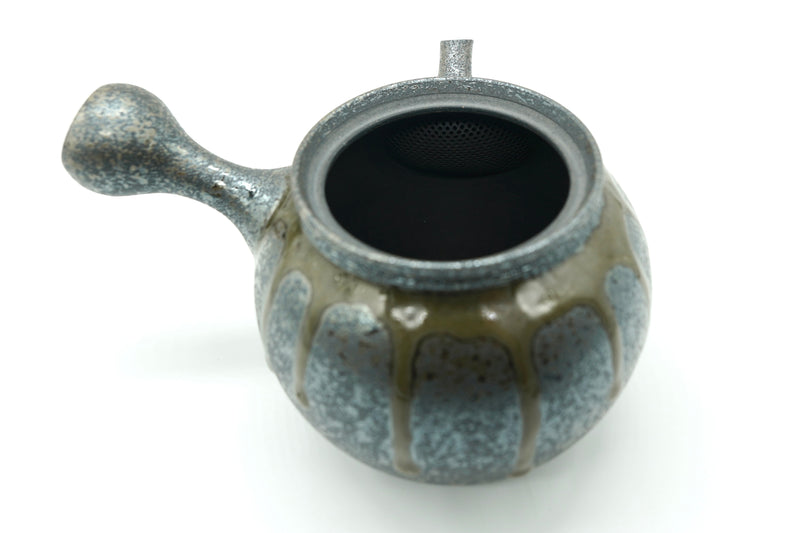 Suraimu Kyusu, Grey Japanese Teapot Set, Yunomi, cup and saucer, Edomatcha