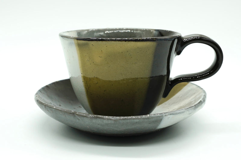 Kiame Yunomi, Japanese Teacup and plate EdoMatcha