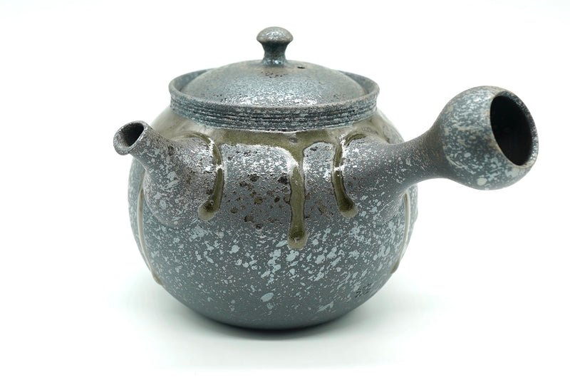 Suraimu Kyusu, Grey Japanese Teapot Set, Yunomi, cup and saucer, Edomatcha